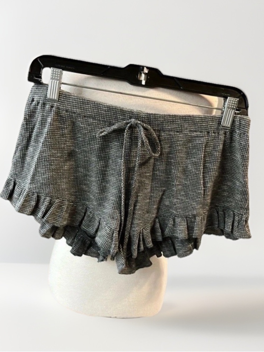 Dahlya Shorts Boutique Ruffle Hem Elastic waist Womens S Gray